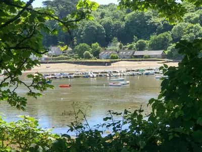 a view of a river with boats on it at 2 Bed in Helford oc-hcview in Helford