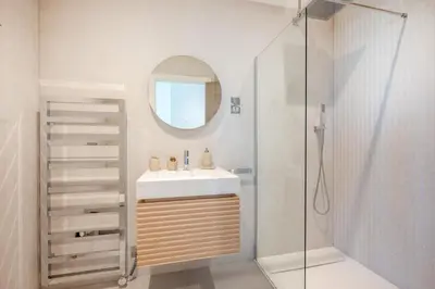 a bathroom with a sink and a shower at 3 Bed in Newquay oc-mordh in Newquay