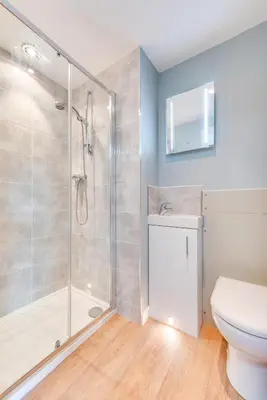 a bathroom with a shower and a toilet at 3 Bed in St. Merryn oc-p00251 in St Merryn
