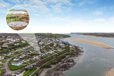 an aerial view of a town next to a body of water at 3 Bed in Padstow oc-p00226 in Padstow