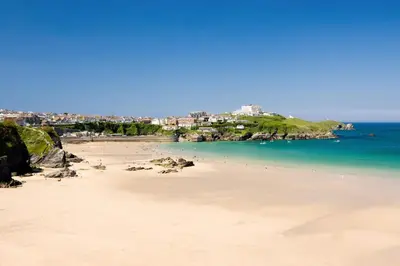 a view of a beach with people in the water at 2 Bed in Newquay oc-p00335 in Mawgan Porth