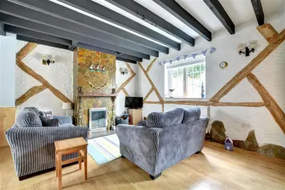a living room with two couches and a fireplace at 3 Bed in Newquay oc-p00484 in Newquay