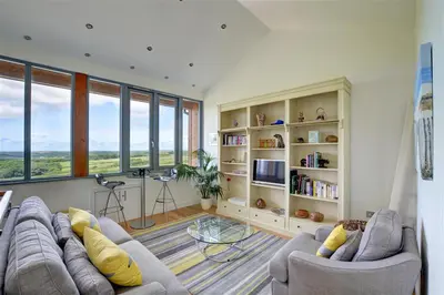 a living room with two couches and a tv at 3 Bed in Wadebridge oc-p00415 in Saint Issey