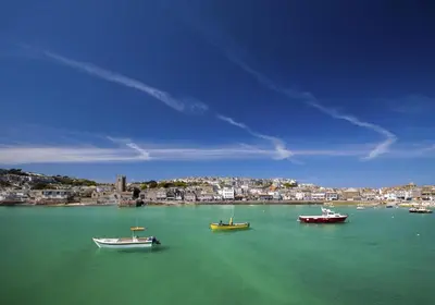 a group of boats in a large body of water at 2 Bed in Penzance oc-p00597 in Saint Erth