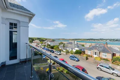 a balcony with a view of a street at 5 Bed in Padstow oc-p00628 in Padstow