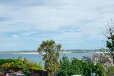 a palm tree in front of a body of water at 2 Bed in St. Ives oc-6acarr in St Ives