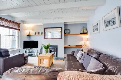 a living room with a couch and a tv at 3 Bed in St Ives oc-bail06 in St Ives