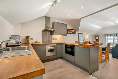 a kitchen with a sink and a counter top at 2 Bed in St Ives oc-chyr03 in St Ives