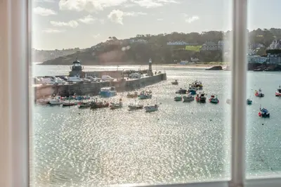 a view of a harbor with boats in the water at 2 Bed in St Ives oc-chyr03 in St Ives