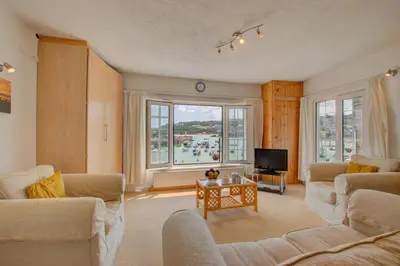 a living room with two couches and a tv at 1 Bed in St Ives oc-chyr2 in St Ives