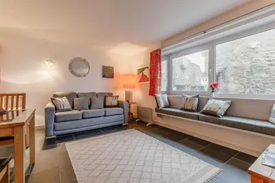 a living room with two couches and a window at 1 Bed in St Ives oc-nic01 in St Ives