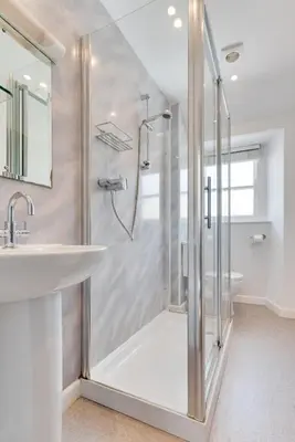 a bathroom with a shower and a sink at 2 Bed in St Ives oc-pmho10 in St Ives