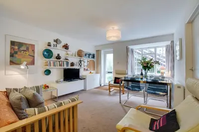 a living room with a couch and a table at 2 Bed in St Ives oc-redc4 in St Ives
