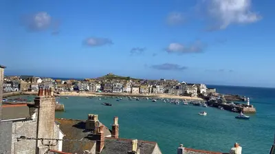 a view of a harbor with boats in the water at 2 Bed in St Ives oc-shell in St Ives