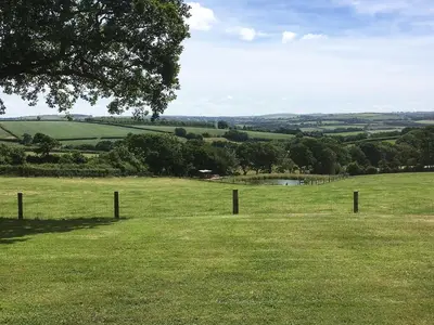 a field of green grass with a fence at Lower Shippen - 23493 in North Petherwin