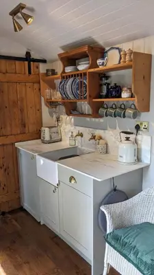 a kitchen with a sink and a counter top at The Applehay in Constantine