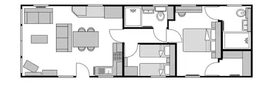 a floor plan of a house at Holiday Home with Stunning Views in Newquay