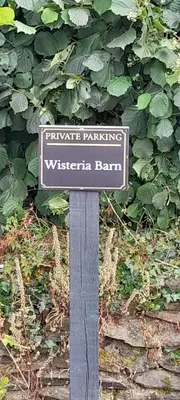 a sign that reads private parking westeraria bank at Wisteria Barn, Trewethen, Nr Port Isaac in Port Isaac
