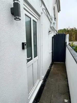 a door to a building with a door sidx sidx sidx at Godrevy Lighthouse View, St Ives, free parking near beach in Carbis Bay