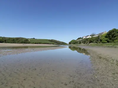 a view of the beach from the shoreline at Pams Place in Newquay