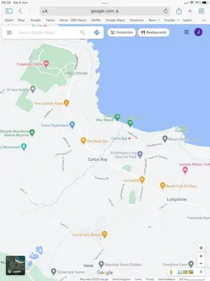 a screenshot of a google at Carbis Bay luxury ground floor flat close to beach in Carbis Bay