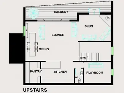a floor plan of a house at Tregarden in Bude