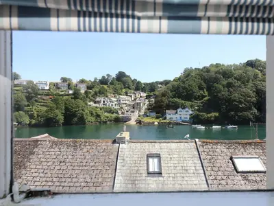 a view of a river from a building at 21 Passage Street formerly Panacea in Fowey