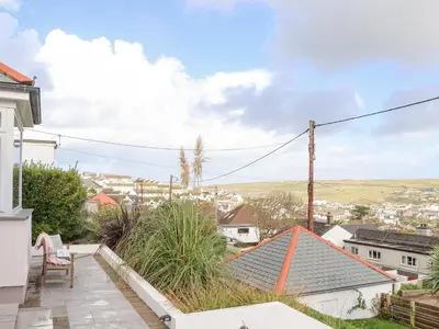 a view from the balcony of a house at Higher Bolenna in Perranporth