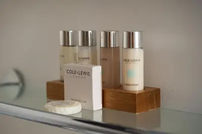 a group of three products sitting on a table at The Old Mill House in Padstow