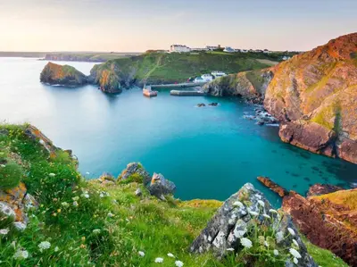 a view of a body of water between two cliffs at 1 Bed in Helston oc-41381 in Cury