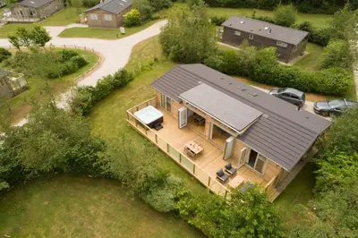 an overhead view of a house with a roof at 5 Southern Place in Liskeard