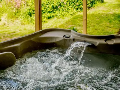 a pool of water in a object in the grass at 1 Bed in Looe oc-88434 in Lanreath