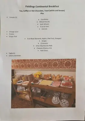 a page of a cookbook with a bunch of food at The Fieldings in Truro