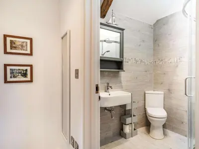 a bathroom with a toilet and a sink at 2 Bed in Fowey oc-86873 in Saint Veep
