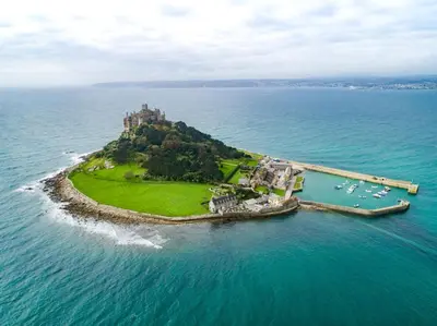 an island in the ocean with a castle on it at 3 Bed in South Tehidy oc-90549 in Camborne