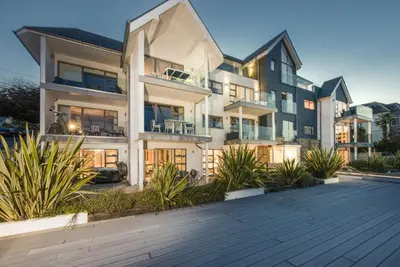 an exterior view of a large house at Rockpool at Salt in St Ives