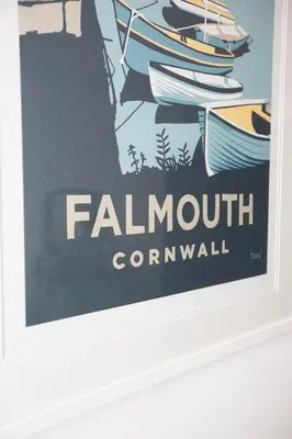 a framed sign for a boatyard comwell at Elegant 2 bed in the heart of Falmouth - sleeps 4 in Falmouth