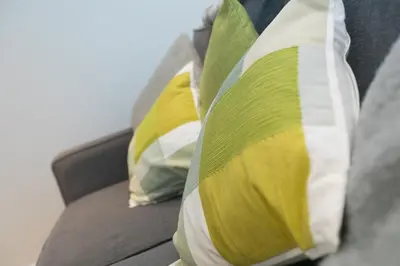 two pillows sitting on top of a couch at Whitecaps in St Ives
