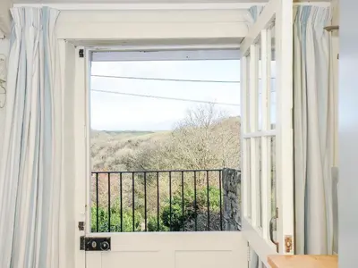 a window in a room with a view at Lowen Cottage in Boscastle