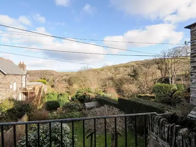 a view from the balcony of a house at Lowen Cottage in Boscastle