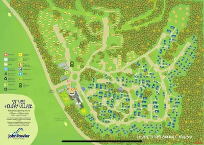 a map of the disney fantasy village at Woodland bungalow, fantastic location in Uny Lelant