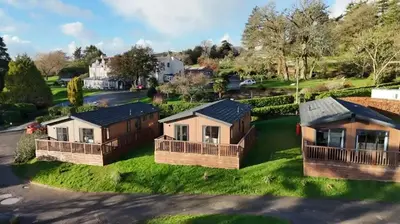 an aerial view of homes in a subdivision at Two Bedroom Lodge In The Country - Restaurant Bar Onsite in Liskeard