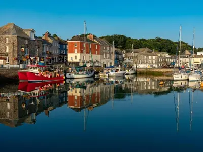 a group of boats are docked in a harbor at 3 Bed in Newquay oc-82369 in Mitchell