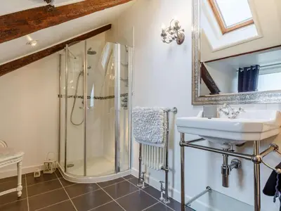a bathroom with a shower and a sink at 2 Bed in Newquay oc-82370 in Mitchell
