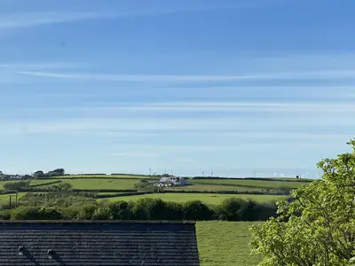 a view of the fields from a house at Bryher in Wadebridge