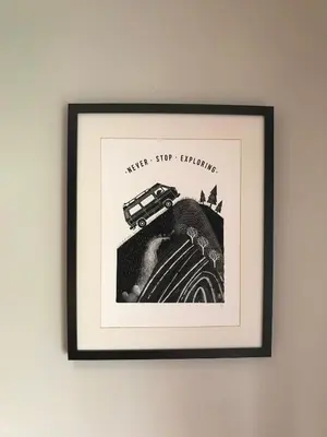 a picture of a car in a picture frame on a wall at No 63 Atlantic reach in Newquay