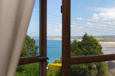 a view of the ocean from a window at Lanyon in St Ives