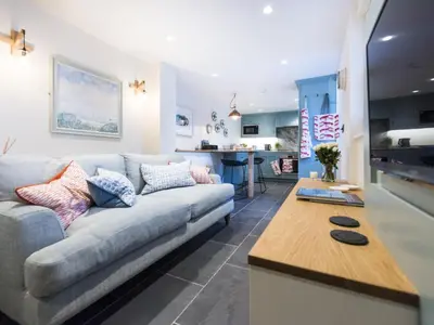 a living room with a couch and a table at Apartment Juliot by Interhome in St Ives