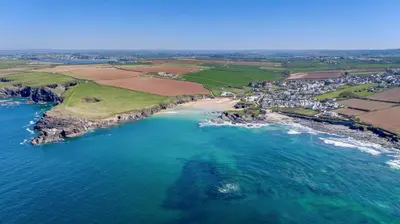 an aerial view of a beach and the ocean at 3 Bed in Padstow oc-h28928 in Padstow