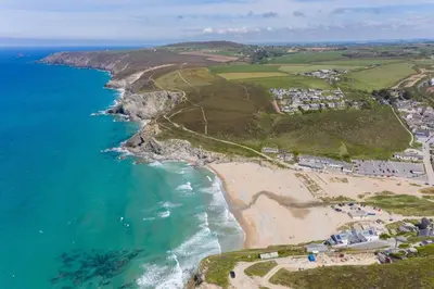 an aerial view of a beach and the ocean at 3 Bed in Cambrose oc-h29392 in Camborne